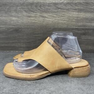 Antelope Sandals Womens Size 9 (40) Brown Tan Leather Toe Ring Wedge Slip On